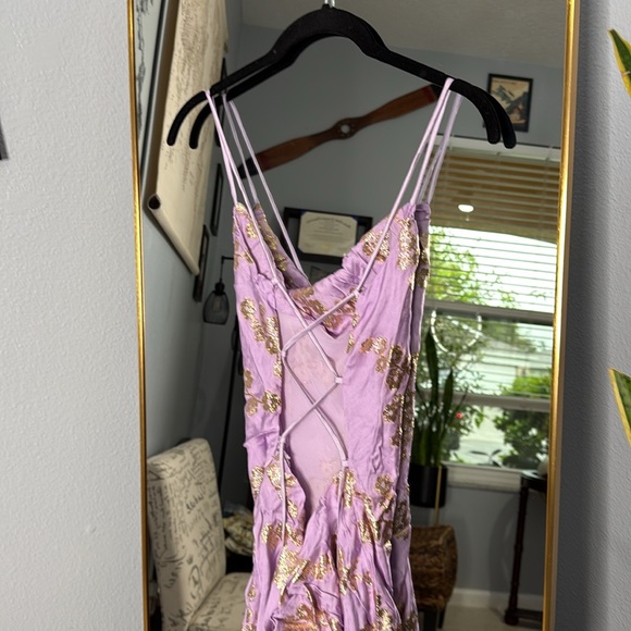 HOUSE OF CB 'Capriana' Orchid Jacquard Satin Gown NWOT - Picture 10 of 10